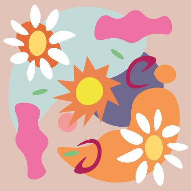 Renkli el çizimi arkaplan vektörü çizimi