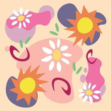 Renkli el çizimi arkaplan vektörü çizimi