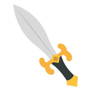 Renkli kılıç ortaçağ silah ikonu Vektör illüstrasyonu