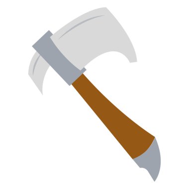 Renkli balta ortaçağ silah simgesi Vektör illüstrasyonu