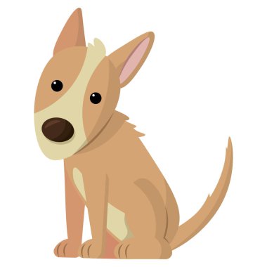 Renkli sevimli köpek karakteri Vektör illüstrasyonu