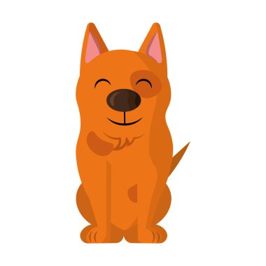 Renkli sevimli köpek karakteri Vektör illüstrasyonu