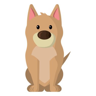 Renkli sevimli köpek karakteri Vektör illüstrasyonu