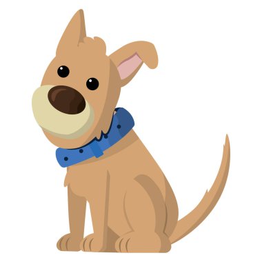 Renkli sevimli köpek karakteri Vektör illüstrasyonu