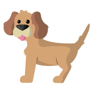 Renkli sevimli köpek karakteri Vektör illüstrasyonu