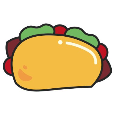 Sebzeli taco. Vektör illüstrasyonu