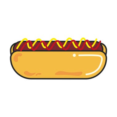 Sosisli sandviç. Vektör illüstrasyonu