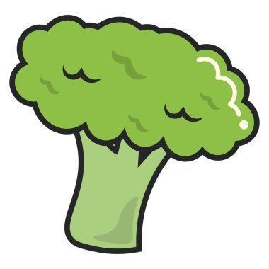 Yeşil brokoli çizgi filmi. Vektör illüstrasyonu