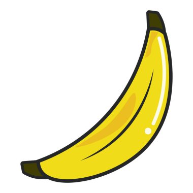 Açık sarı muz ikonu. Vektör illüstrasyonu