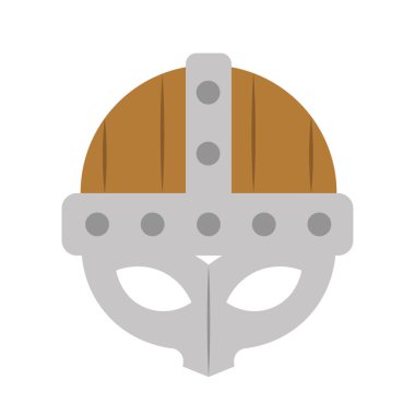 İzole edilmiş miğfer ortaçağ silah ikonu Vektör illüstrasyonu