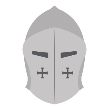 İzole edilmiş miğfer ortaçağ silah ikonu Vektör illüstrasyonu