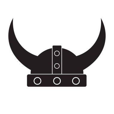 Bir miğfer silohuette Ortaçağ silah ikonu Vektör illüstrasyonu