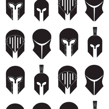 Ortaçağ miğferleri şablon fırın taşıyıcı illüstrasyonu