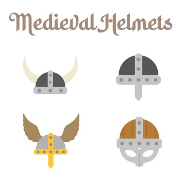 Ortaçağ silah simgesi set Vektör illüstrasyonu