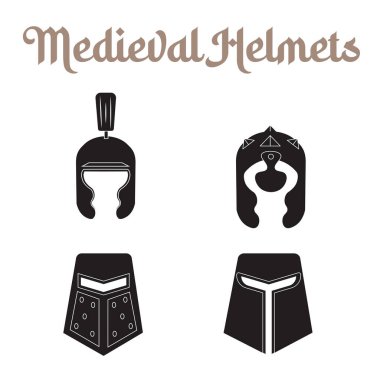 Ortaçağ silah simgesi set Vektör illüstrasyonu