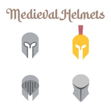 Ortaçağ silah simgesi set Vektör illüstrasyonu