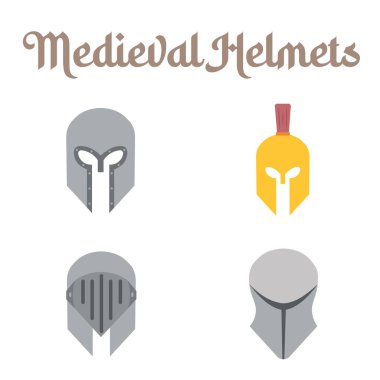 Ortaçağ silah simgesi set Vektör illüstrasyonu