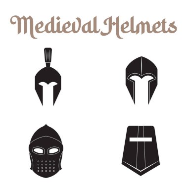 Ortaçağ silah simgesi set Vektör illüstrasyonu