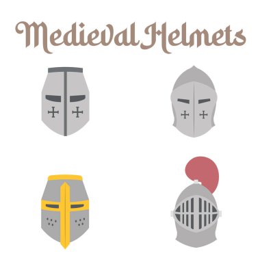 Ortaçağ silah simgesi set Vektör illüstrasyonu