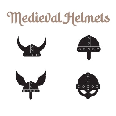 Ortaçağ silah simgesi set Vektör illüstrasyonu