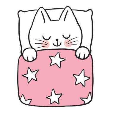 Cartoon cute character funny cat vector.