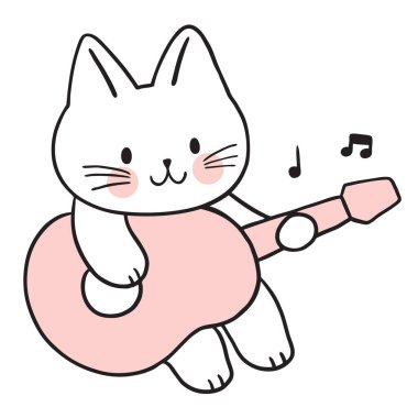 Cartoon cute character funny cat vector.