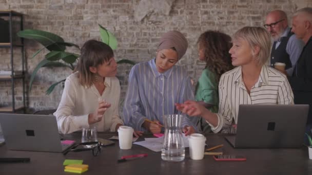 Groupe Femmes Affaires Designers Travaillant Ensemble — Video