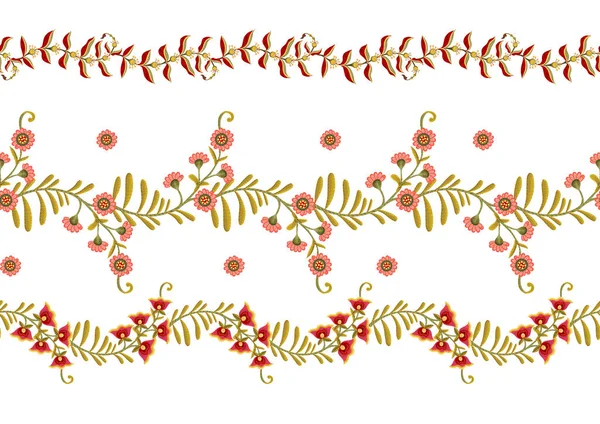 Фантастичні Квіти Ретро Вінтажному Джакобському Стилі Вишивки Пейслі Безшовний Візерунок — стоковий вектор