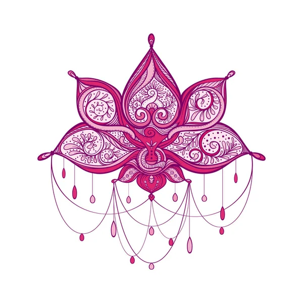 Διακοσμητικό Λουλούδι Λωτού Γιόγκα Και Σύμβολο Ayurveda Εικονογράφηση Διανύσματος — Διανυσματικό Αρχείο