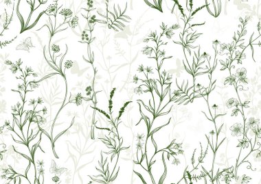 Dekoratif çiçekler ve yapraklar sanat tarzında yeni moda, eski, eski moda. Sınır, çerçeve, ürün etiketi şablonu, kozmetik ambalaj. Düzenlemesi kolay. Vektör çizimi. Yeni sanat tarzında..