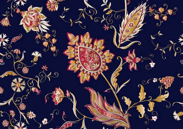 Tradicional Luxo Clássico Oriental Ornamento Floral Moda Antiga Padrão Sem —  Vetores de Stock
