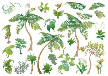 Dekoratif çiçekler ve yapraklar sanat tarzında yeni moda, eski, eski moda. Sınır, çerçeve, ürün etiketi şablonu, kozmetik ambalaj. Düzenlemesi kolay. Vektör çizimi. Yeni sanat tarzında..