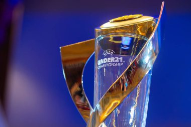 Bükreş, Romanya - 18 Ekim 2022: 2023 21 Yaş Altı EURO final turnuvası beraberliği. Bu resim sadece editörler içindir..