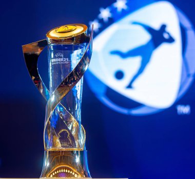Bükreş, Romanya - 18 Ekim 2022: 2023 21 Yaş Altı EURO final turnuvası beraberliği. Bu resim sadece editörler içindir..