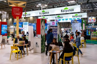 Bükreş, Romanya - 10 Kasım 2022: Romanya Turizm Fuarı. Bu resim sadece editörler içindir..