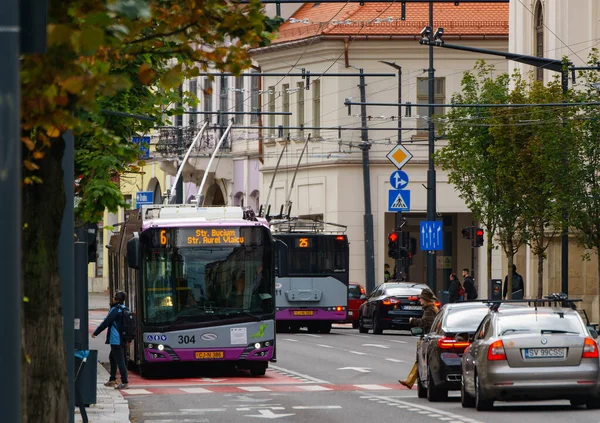 Клуж Напока Румыния Сентября 2022 Троллейбусы Компании Клуж Напока Находятся — стоковое фото