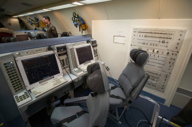 Otopeni, Romania - January 17, 2023: AWACS Airborne Warning and Control System aircrafts arrival from NATO Airborne Early Warning & Control Force  NAEWC, Germany, at Base 90 Air Transport.