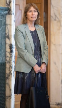 Bükreş, Romanya. 23. Mar, 2023: ABD ile Romanya arasında imzalanan Sosyal Güvenlik Anlaşması 'nda ABD' nin Romanya Büyükelçisi Kathleen Kavalec.