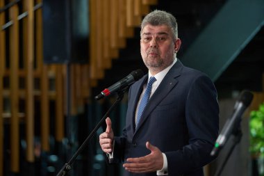 Bükreş, Romanya. 31 Mart 2023: İlk Romen sosyal demokrat partisinin kurulmasından bu yana 130 yıl geçmesine rağmen Sosyal Demokrat Parti ve PES tarafından düzenlenen etkinlik.