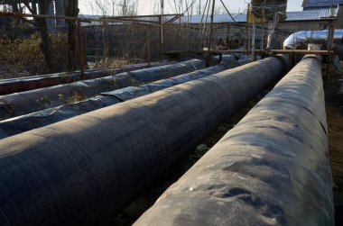 Bucharest, Romania - February 13, 2023: Temporary thermal power plant built on the former CET Titan as seen during the visit of the Mayor General accompanied by the press. Image for editorial use only