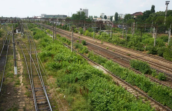 Bukarest Rumänien Juni 2023 Järnvägsinfrastruktur Nära Norra Järnvägsstationen — Stockfoto