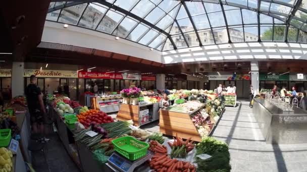 Bucarest Romania Luglio 2023 Inaugurazione Del Mercato Agroalimentare Piata Norilor — Video Stock