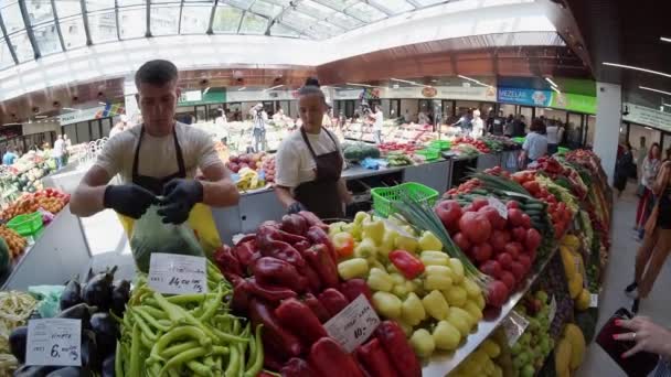 Bucareste Roménia Julho 2023 Inauguração Mercado Agroalimentar Piata Norilor Pela — Vídeo de Stock