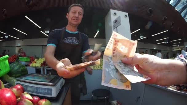 Βουκουρέστι Ρουμανία Ιουλίου 2023 Εγκαίνια Της Αγοράς Γεωργικών Προϊόντων Διατροφής — Αρχείο Βίντεο