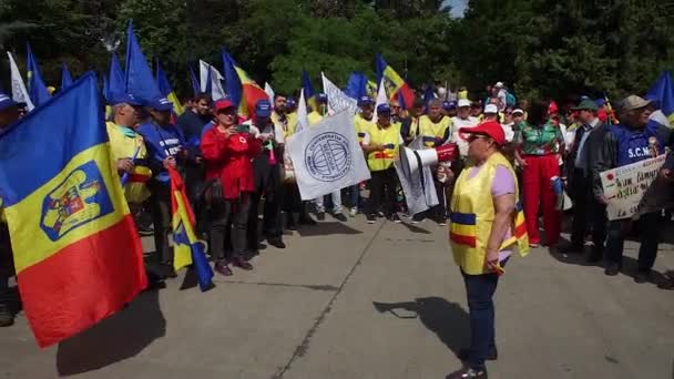 Bukarest Rumänien Mai 2023 Denisa Popovici Vorsitzende Der Gewerkschaft Cfr — Stockvideo
