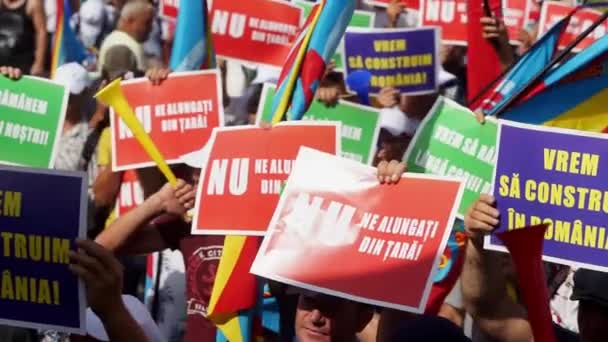 Bukareszt Rumunia Lipca 2023 Prawie 1000 Pracowników Branży Budowlanej Protestuje — Wideo stockowe
