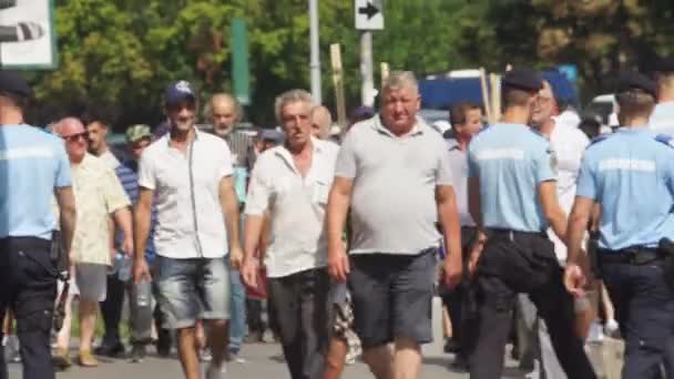 Bucharest Romania July 2023 Almost 000 Employees Construction Industry Protesting — Stock Video