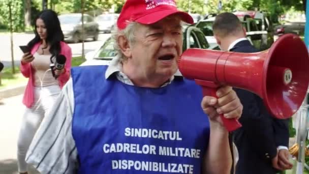 Bucarest Roumanie Août 2023 Mircea Dogaru Leader Union Des Cadres — Video