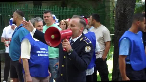 Bucarest Romania Agosto 2023 Cosmin Dorobantu Partecipa Alla Protesta Dei — Video Stock