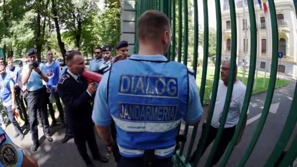 București România August 2023 Cosmin Dorobantu Participă Protestul Gărzilor Închisoare — Videoclip de stoc